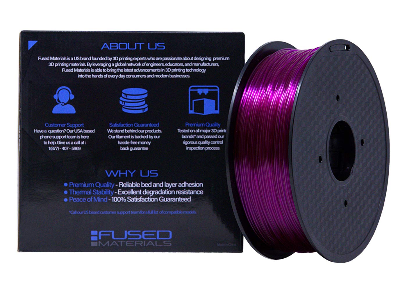 Premium PETG 3D Printer Filament - 1kg Spool (1.75mm) with High Precision +/-0.03mm for Strong, Durable Prints - Perfect for Functional Prototypes, Cosplay Props & DIY Projects