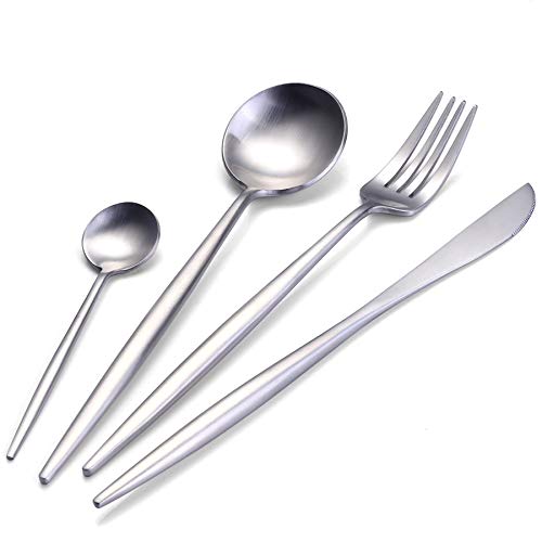 Premium 24-Piece Stainless Steel Silverware Set - 18/8 Stainless Steel Cutlery Set for 6 People (Knives, Forks, Spoons) - Durable Travel & Everyday Dining Flatware for Home, Camping, and Picnics