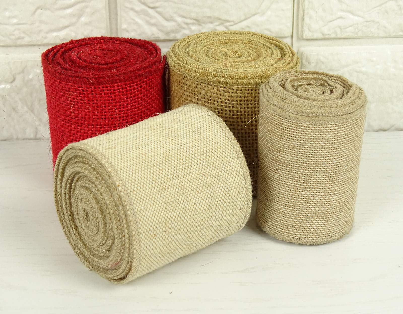 Natural Burlap Ribbon Rolls - 3 Inches Wide x 40 Yards for DIY Wedding Decorations, Gift Wrapping, Rustic Home Decor | Perfect for Wedding Favors, Table Centerpieces, and Handmade Craft Projects