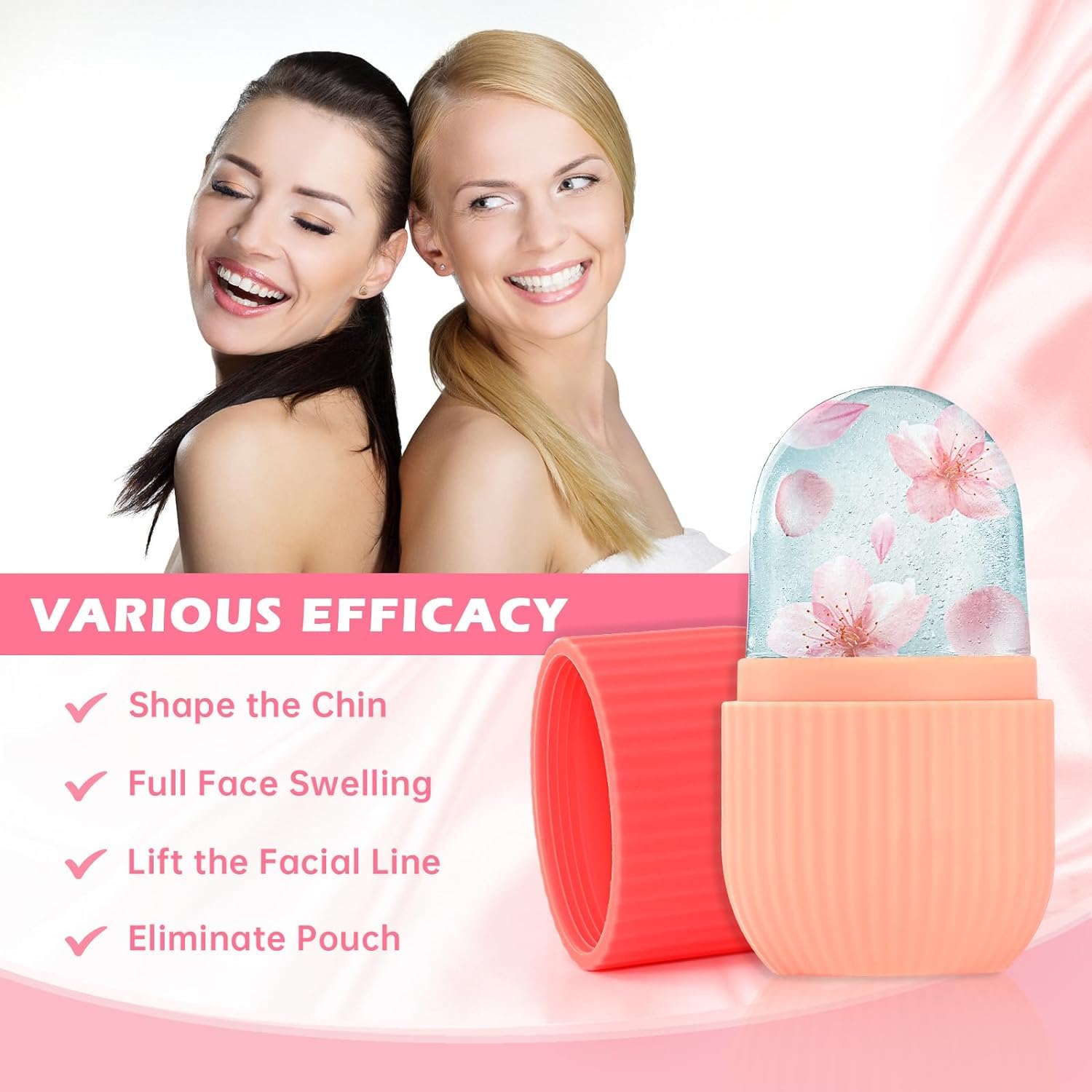 LOZOX Ice Roller for Face & Eyes - Cooling Facial Massage Tool for Puffiness & Dark Circles | Skin Care Ice Roller with Gua Sha Benefits | Reusable Silicone Ice Cube Mold for Beauty Routine | Perfect for Morning Depuffing & Post-Workout Skin Refresh