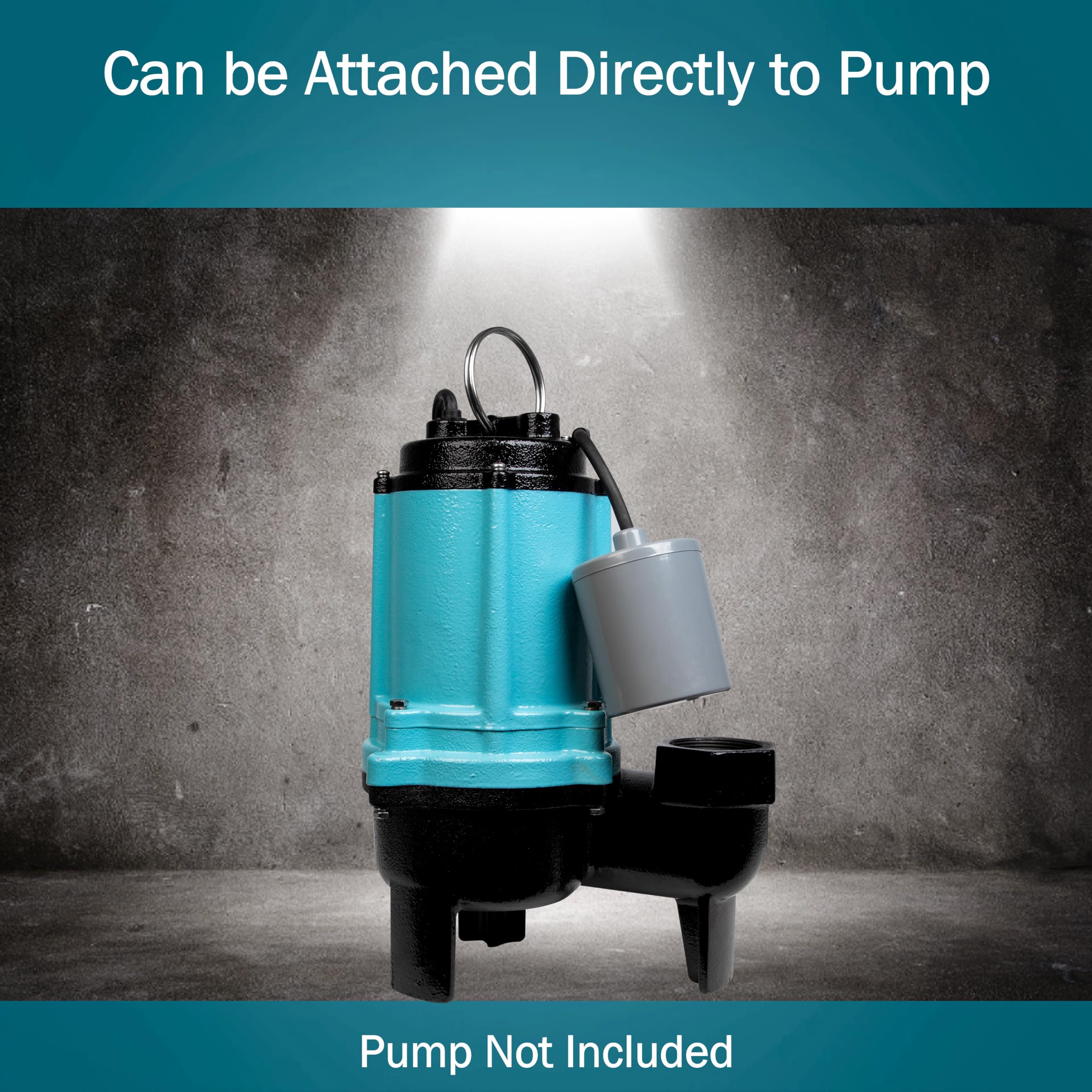 Little Giant RFSN-16 3/4 HP Submersible Pump with Tethered Float Switch - 115V, 15A, 20-Ft Cord - for Ponds, Sump Pumps, Sewage & Effluent Systems - Ideal for Basement Flooding, Yard Drainage & Water Transfer (Grey, Model 599211)