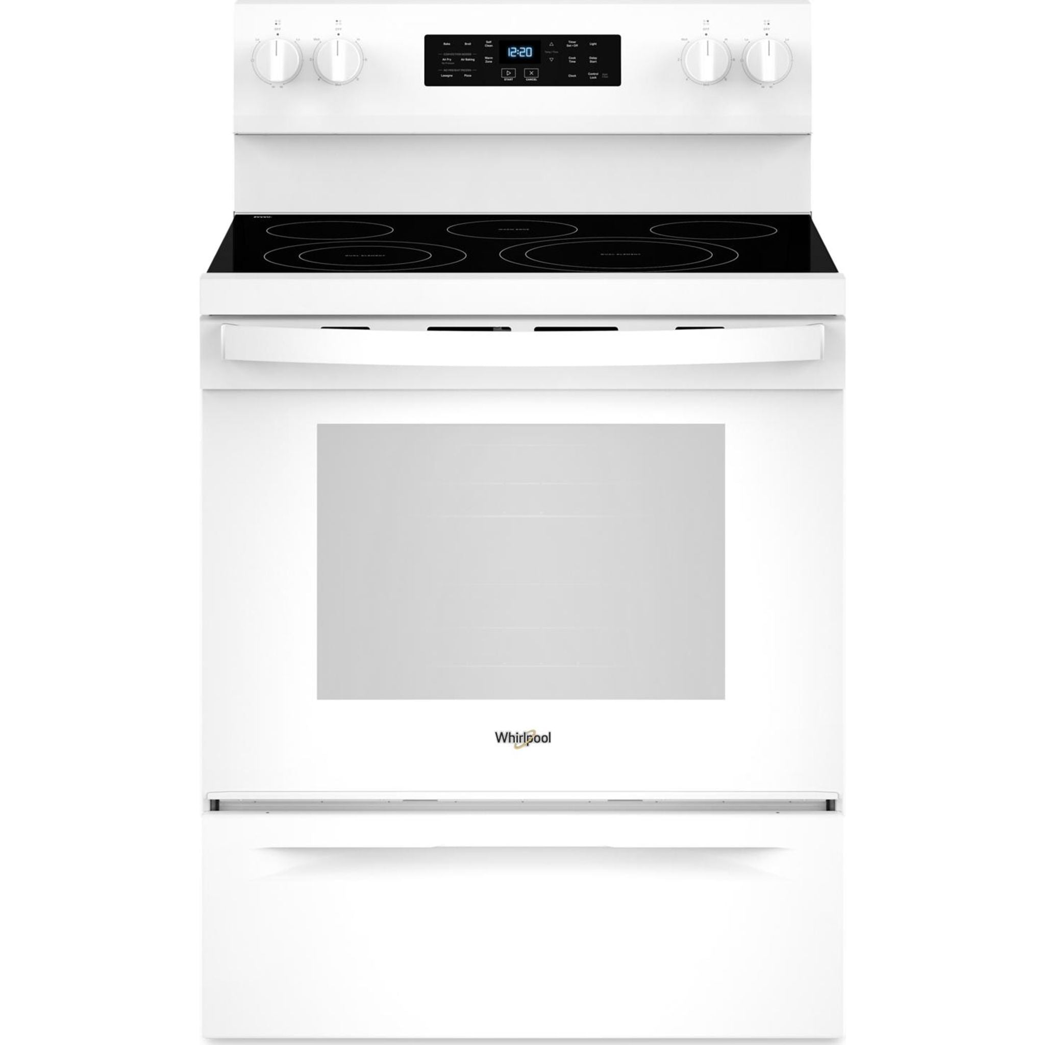 Whirlpool 30 Inch Electric Range (YWFES5030RW) - White Freestanding Stove with Convection Oven - Perfect for Modern Kitchens & Home Cooking