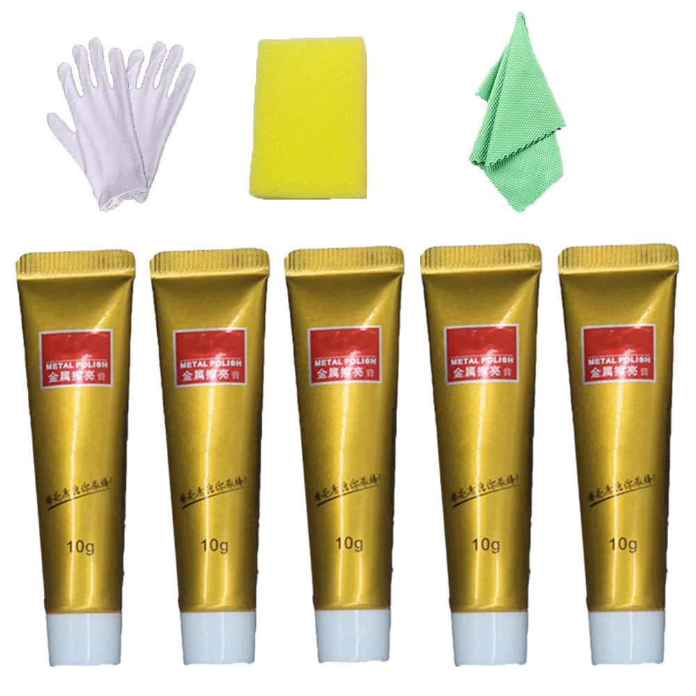 Fixini Ultimate Metal Polish Cream - 5Pcs All Metal Polish Paste for Stainless Steel, Aluminum, Gold & Jewelry - Kitchen Household Pot Rust Remover & Metal Cleaner - Perfect for Polishing Cookware, Jewelry & Automotive Parts