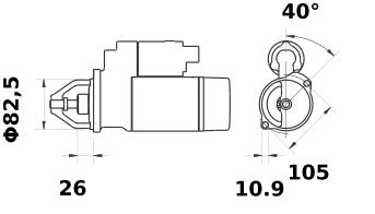 MAHLE Letrika (Iskra) Starter Motor 12VDC - AZF4229 - 11.131.862 - Compatible with Various Vehicles - Perfect for Engine Repairs & Replacements
