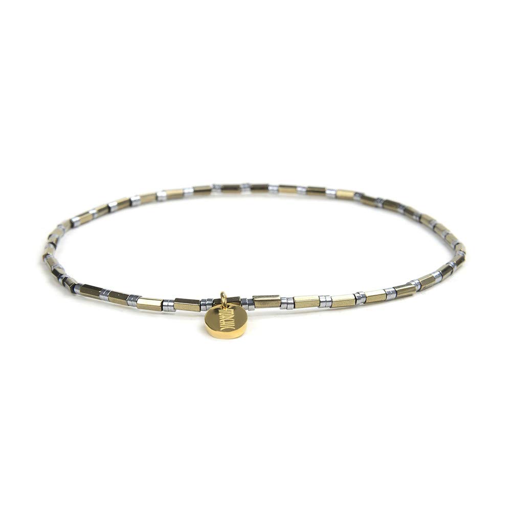 Morchic Women's Hematite Anklet Bracelet - Handmade Elastic Adjustable Foot Chain Jewelry for Yoga, Meditation & Beach Vacation - Chakra Healing Stone Anklet for Positive Energy & Relaxation