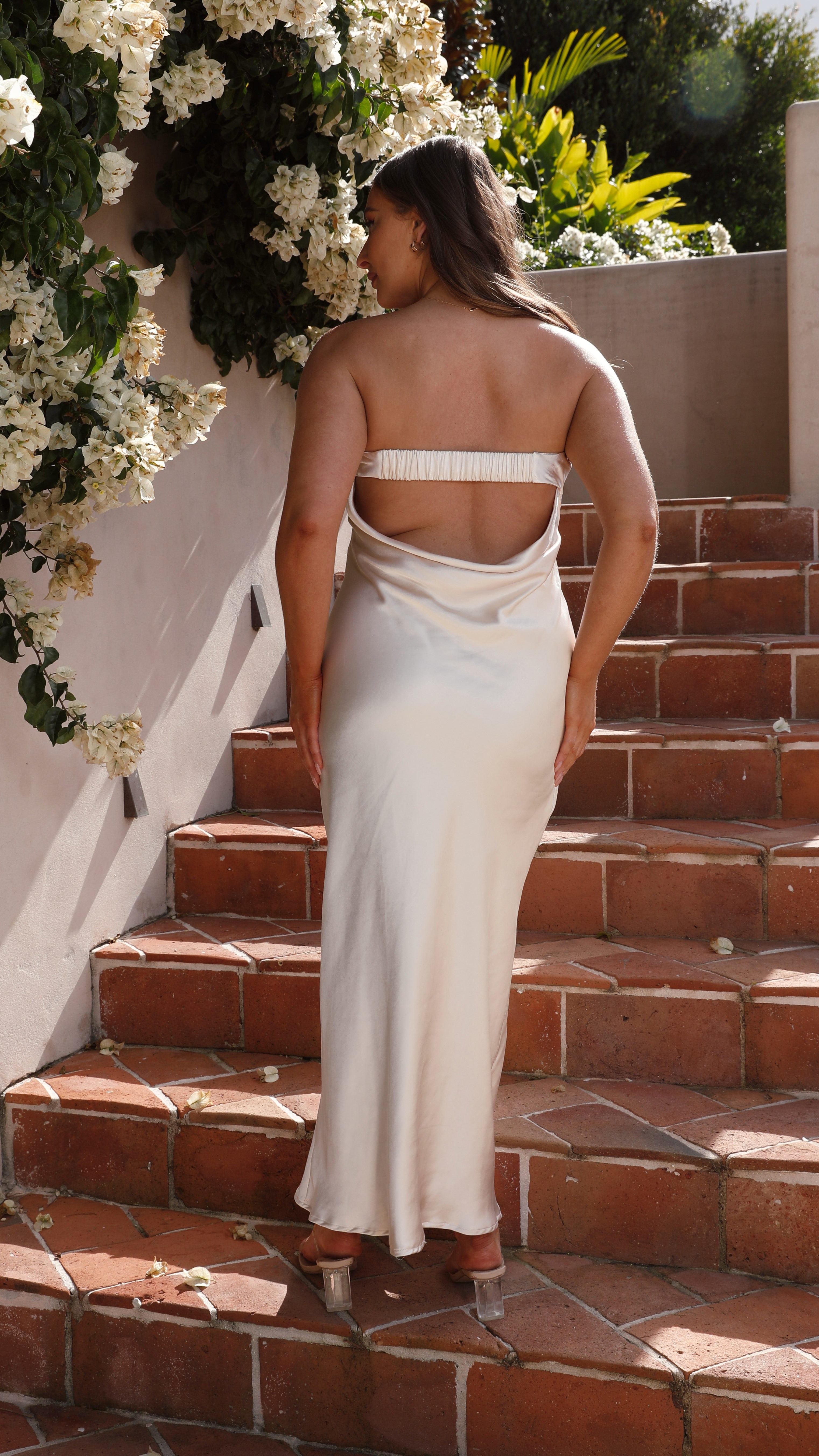Elegant Gisele Maxi Dress in Champagne - Perfect for Weddings, Parties & Special Occasions