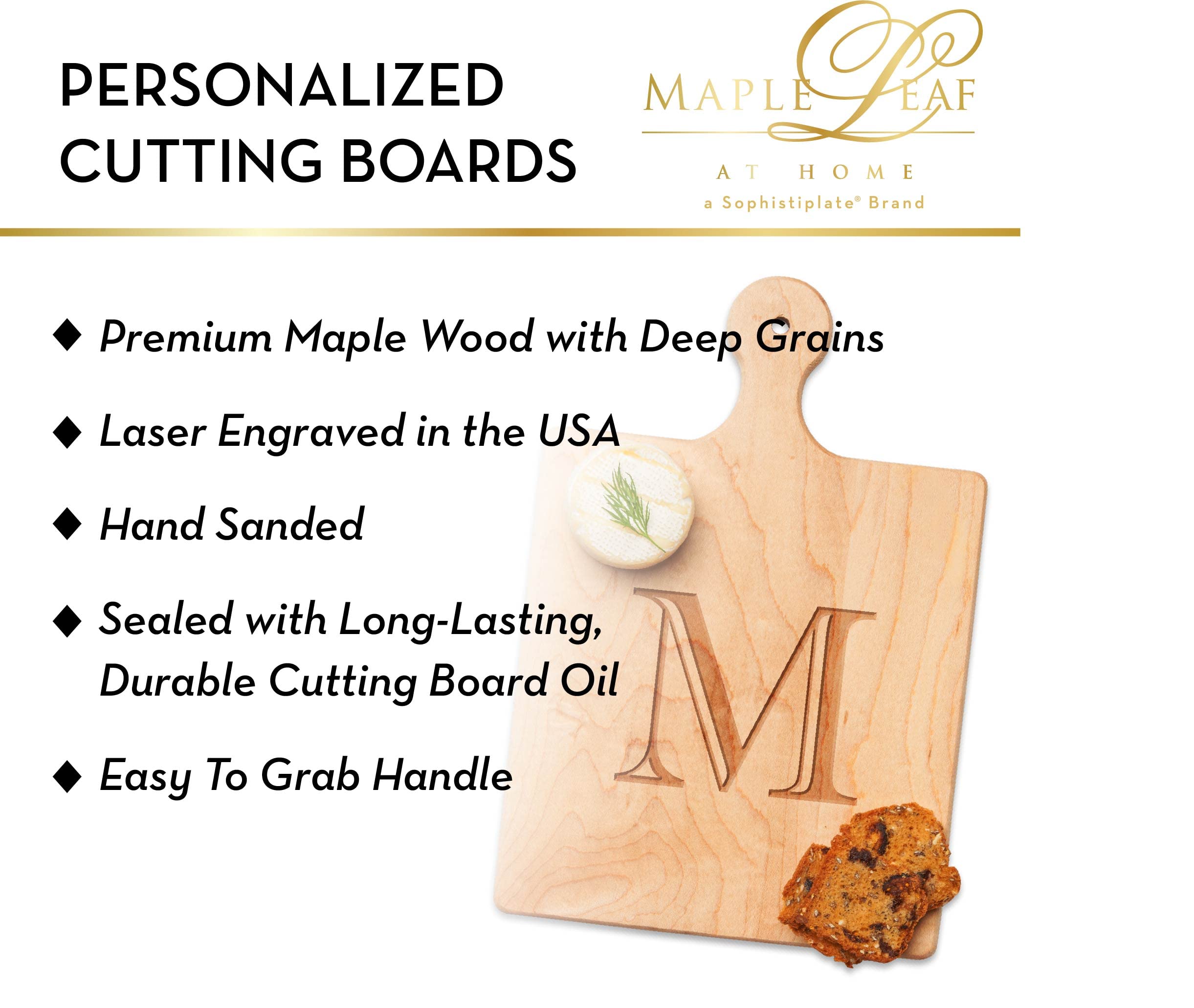 Personalized Artisan Maple Wood Charcuterie Board - 9