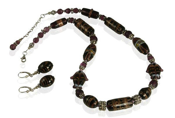 Handmade Amethyst Beaded Necklace Set - Elegant Purple Gemstone Jewelry for Women, Perfect for Gifts, Weddings & Boho Fashion