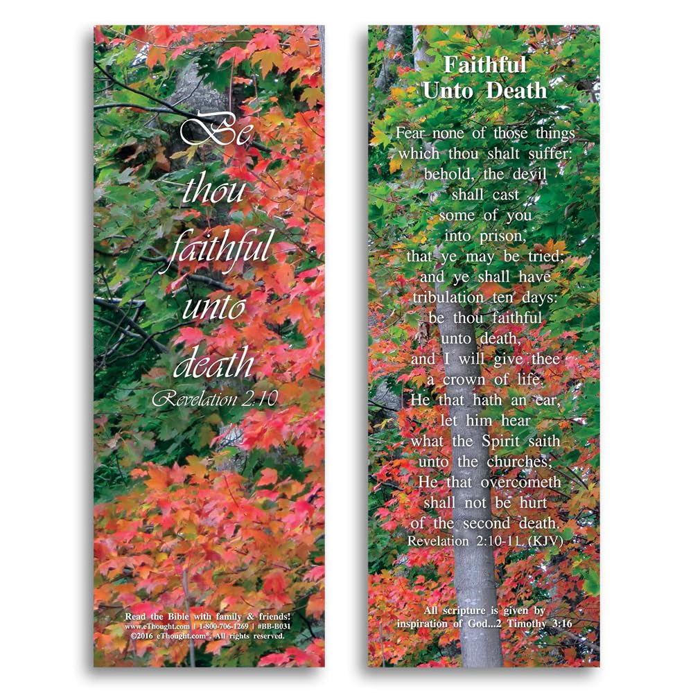 Faithful Unto Death - Set of 25 Inspirational Bible Reference Cards (2