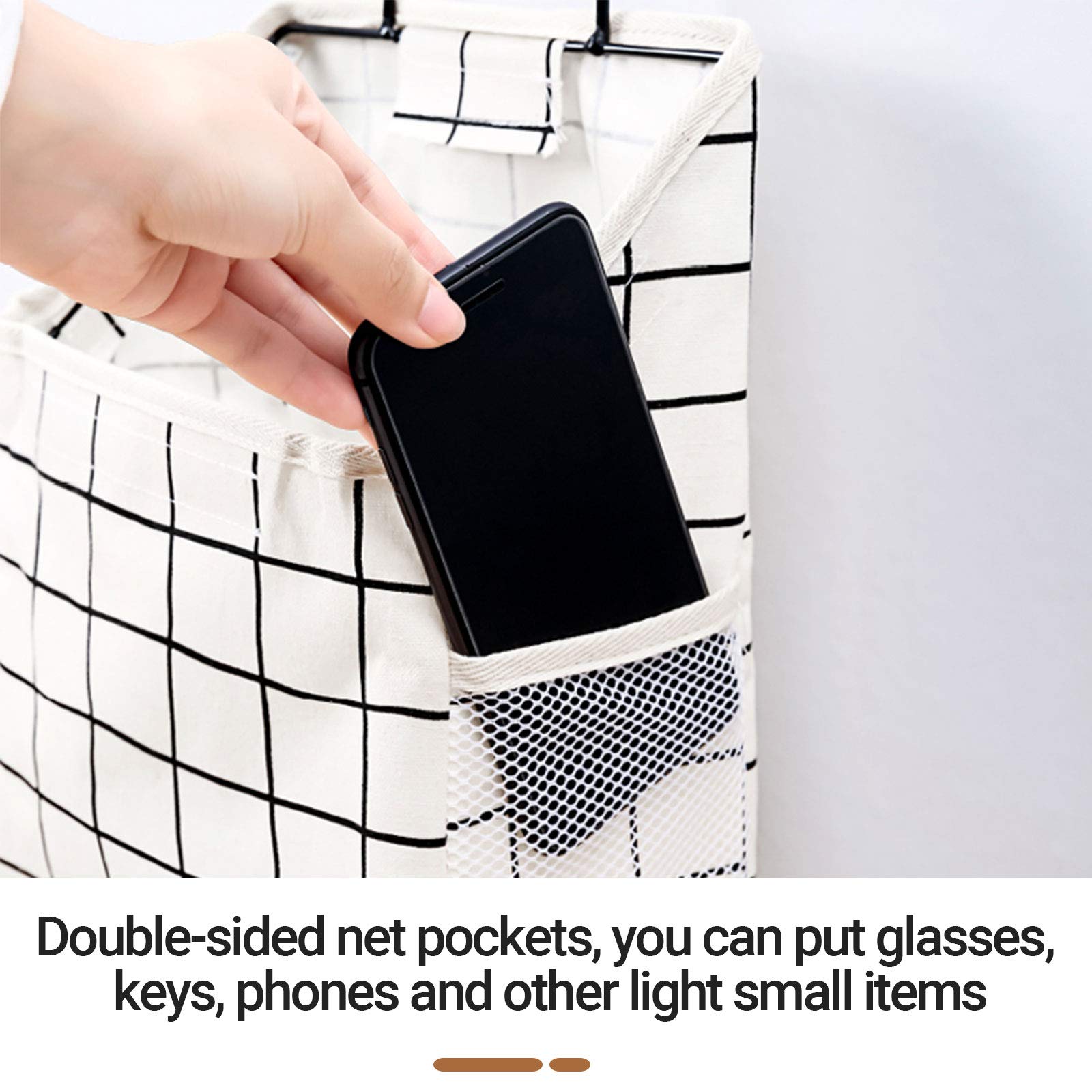 Fabric Over the Door Storage Organizer - 3 Pack Hanging Caddy Pouch for Bedroom, Bathroom & Kitchen | Space Saving Door Hanger for Towels, Toys & Essentials