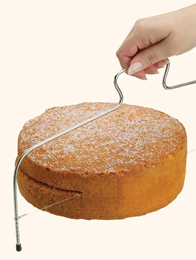 Adjustable Stainless Steel Cake Leveler Slicer - Professional Wire Cake Cutter for Baking, Wedding & Birthday Cakes - Perfect for Leveling, Slicing and Molding Homemade Cakes (Ideal for Bakers, Home Chefs & Cake Decorating Enthusiasts)