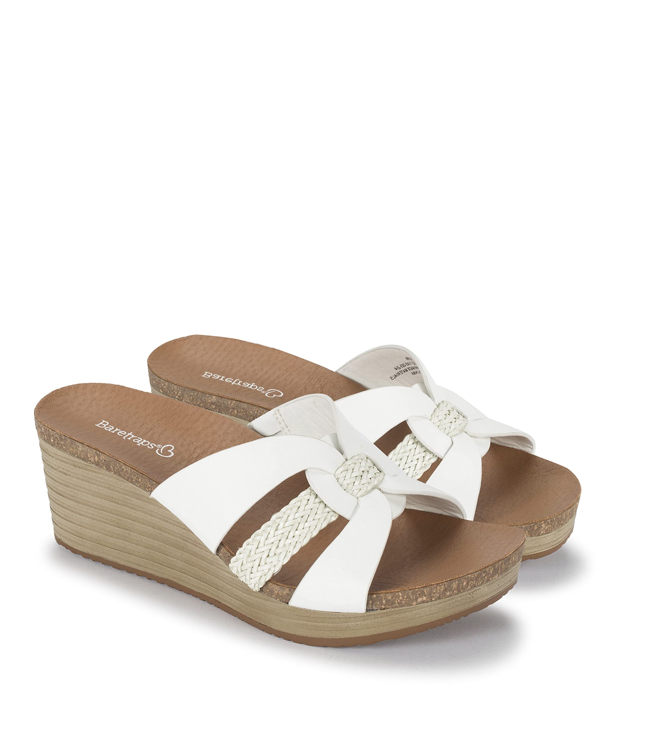 BareTraps YADORA Women's Comfortable White Sandals & Flip Flops Size 8.5 M (BT29196) - Perfect for Beach, Pool, and Summer Vacation Outfits