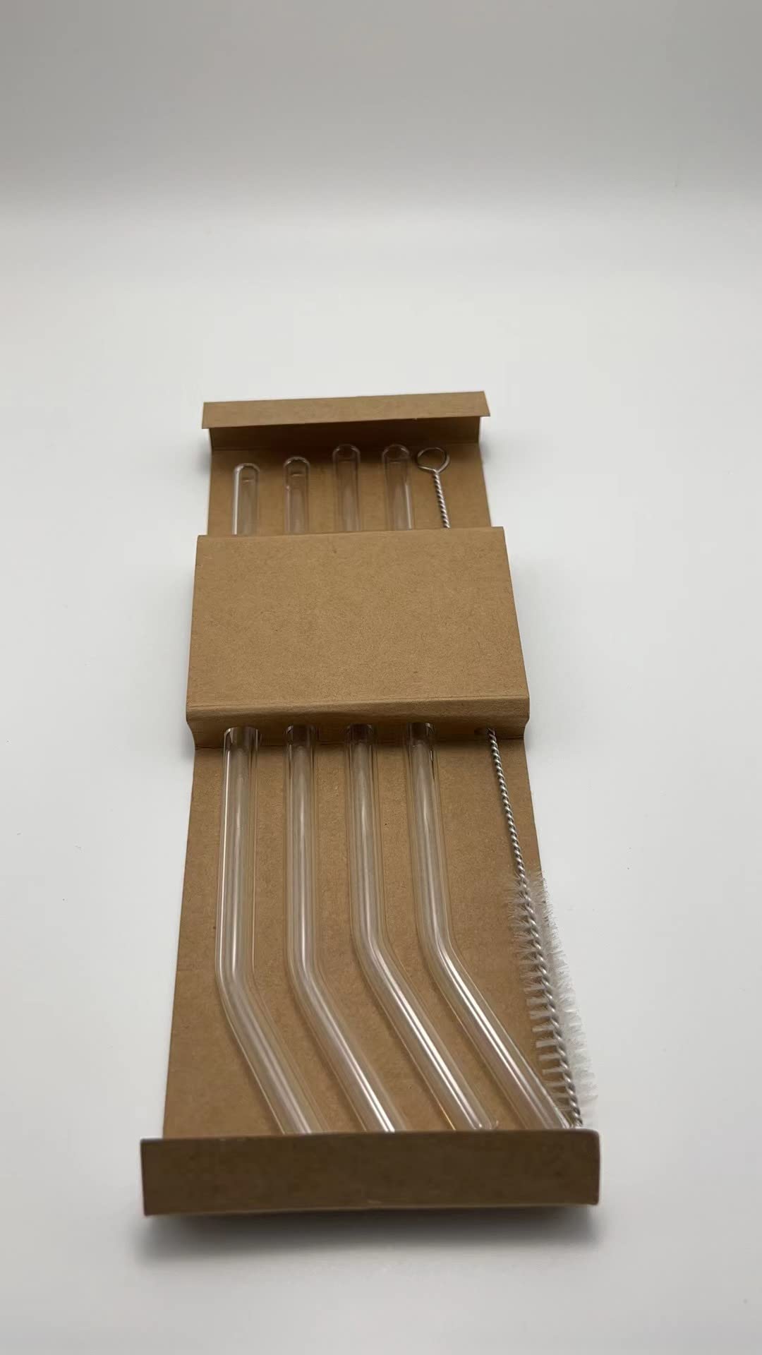 FaynjLan Reusable Glass Drinking Straws - 12-Pack Clear Bent Smoothie Straws for Juice, Iced Coffee, Cocktails | Eco-Friendly & Durable for Home, Office, Party Use