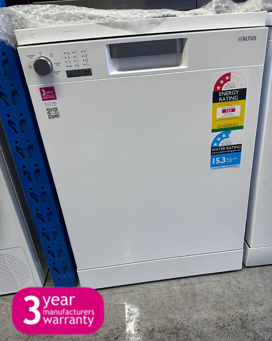 **Altus 60cm Freestanding White Dishwasher ADF140W – Made in Europe, Brand New with 3-Year Warranty – Perfect for Small Kitchens & Apartments**