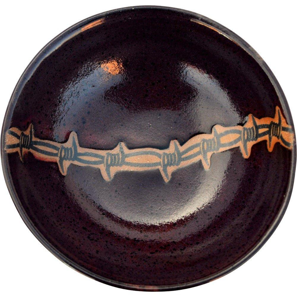 Rustic Barbed Wire Western Dinnerware Set - Red Ceramic Plates & Bowls for Cowboy Themed Parties & Ranch Style Dining