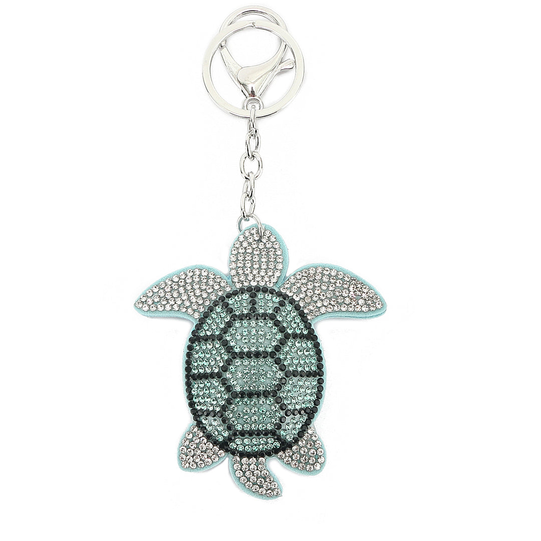 Crystal Turtle Teal Bag Charm - Elegant Handbag Accessory for Women, Perfect for Purse, Backpack & Keychain Decoration | Gift Idea for Friends & Family