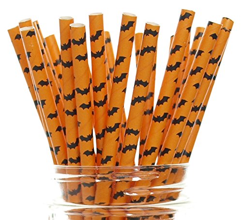 Halloween Bat Straws - 25 Pack | Fun & Spooky Drinking Straws for Halloween Parties, Trick or Treat, and Themed Events