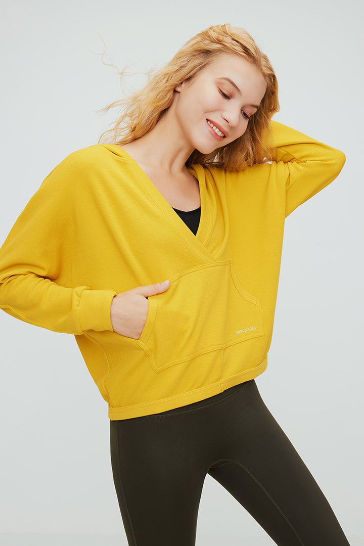 Women's Hooded Workout Sweatshirt with Kangaroo Pockets - Soft Fleece Pullover for Yoga, Running & Gym - Cozy Lounge Wear for Women