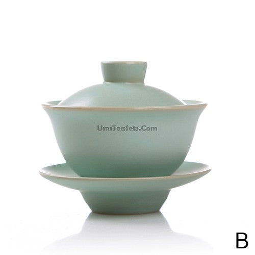 Authentic Chinese Ru Kiln Gaiwan - Handmade Ceramic Teacup with Lid & Saucer for Gongfu Tea Brewing | Perfect for Tea Ceremonies, Home Use & Gifts