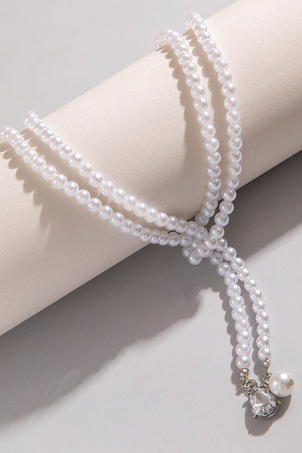 Elegant Vintage Pearl Tassel Necklace for Women - Classic Simple Pearl Drop Pendant Jewelry - Perfect for Weddings, Parties & Special Occasions
