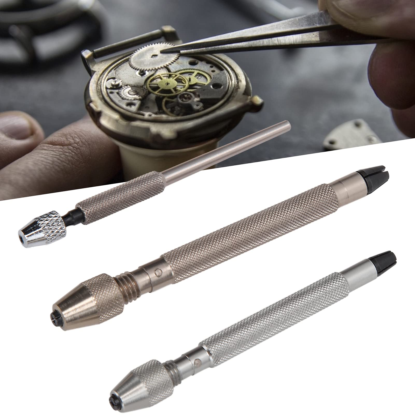Professional Anti-Rust Watch Pin Vise - Alloy Hand Drill for Watch Repair & Maintenance