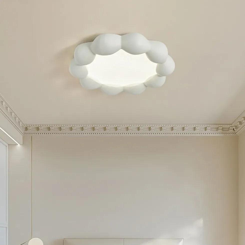 Round Wreath Shape LED Ceiling Light for Bedroom - Modern Flush Mount Fixture with Warm White Light, Perfect for Bedroom, Living Room, Nursery and Home Decor