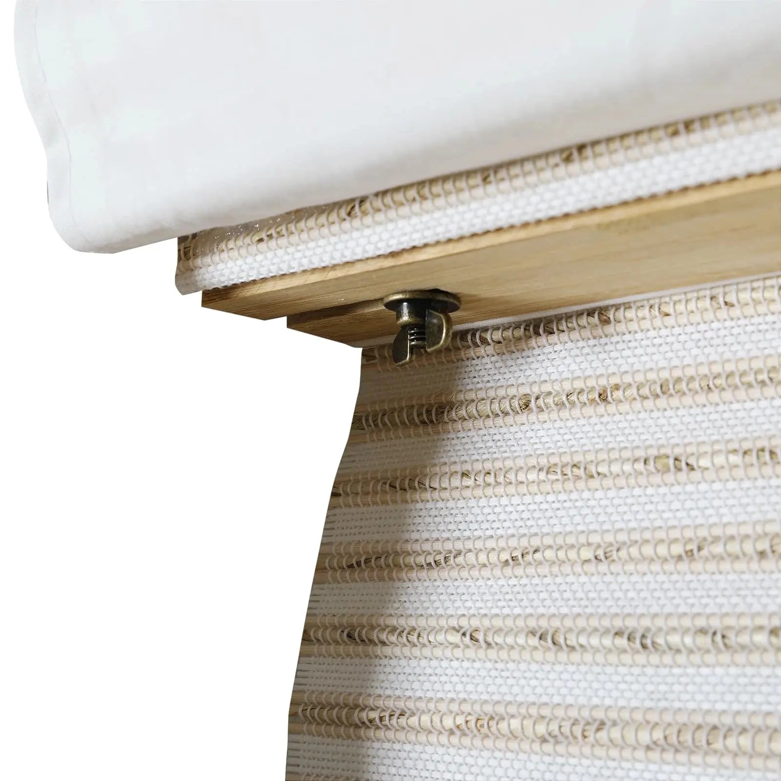Natural Bamboo Woven Paper Window Shade - Sand White | Eco-Friendly Roller Blind for Living Room, Bedroom & Office Decor