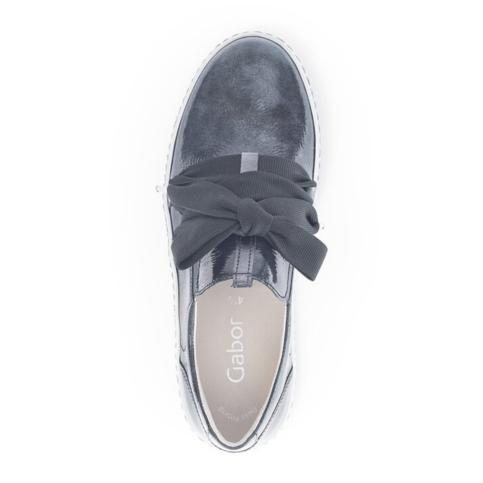Gabor Women's 53.333.99 Bow Sneakers - Nuvola Lack/Pearl/Anthracite | Comfortable Casual Shoes for Walking, Work & Everyday Wear