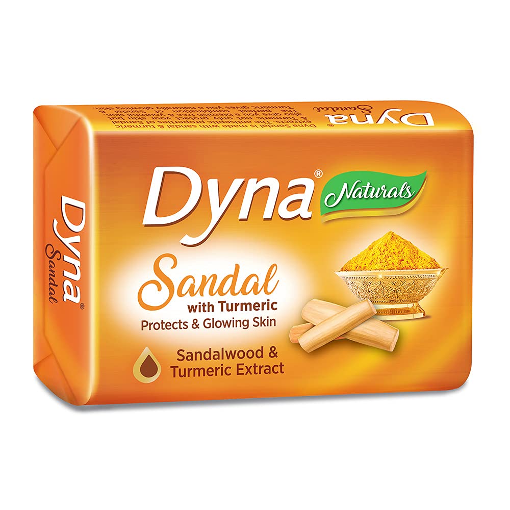 Dyna Naturals Sandalwood & Turmeric Soap Bar - 100% Natural, 5 oz - Ayurvedic Skincare for Glowing Skin & Acne Relief - Perfect for Daily Face & Body Cleansing
