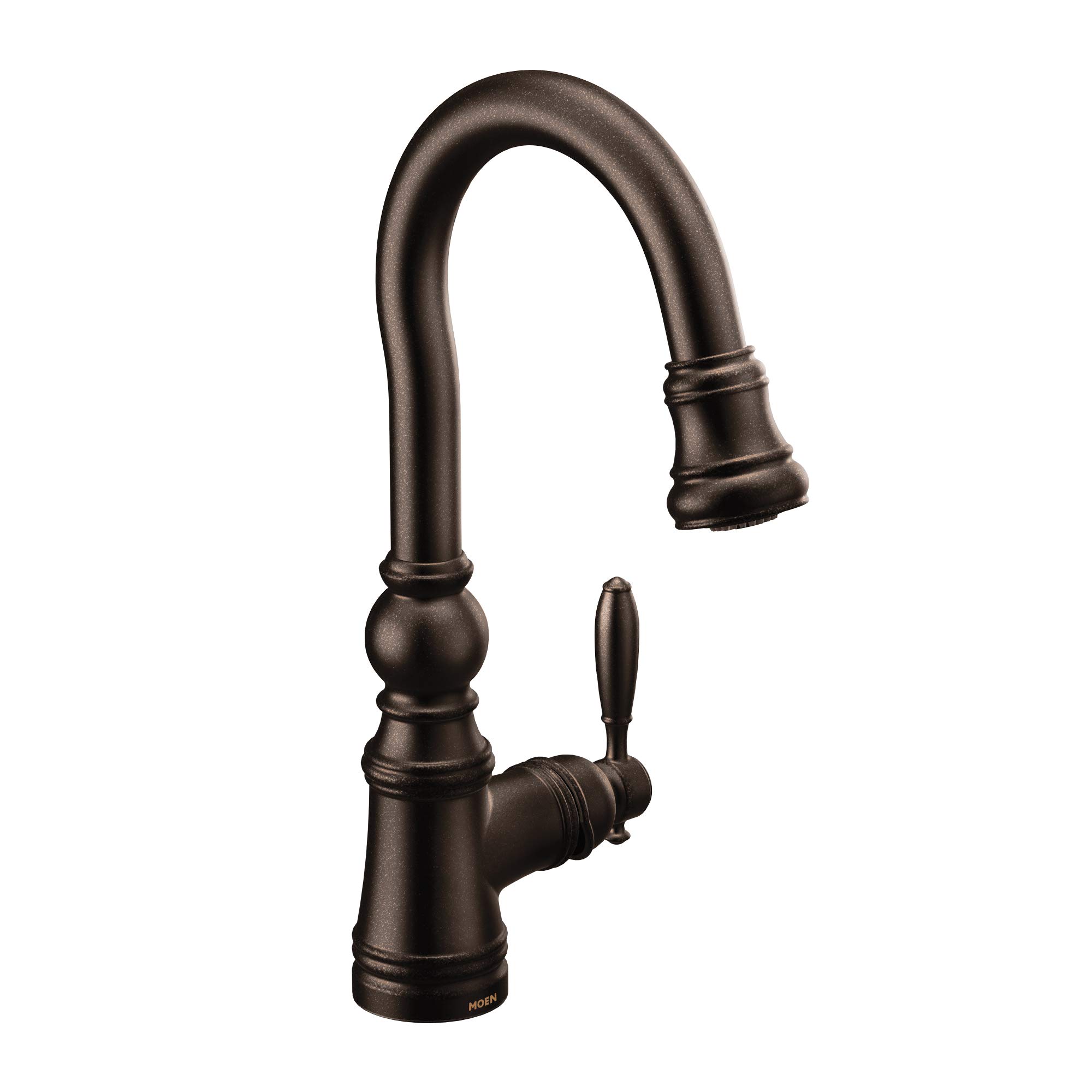 Moen S53004ORB Weymouth Pull Down Kitchen Faucet with Metal Wand & Power Clean Spray - Oil Rubbed Bronze Finish - Perfect for Modern Kitchens & Bar Sinks