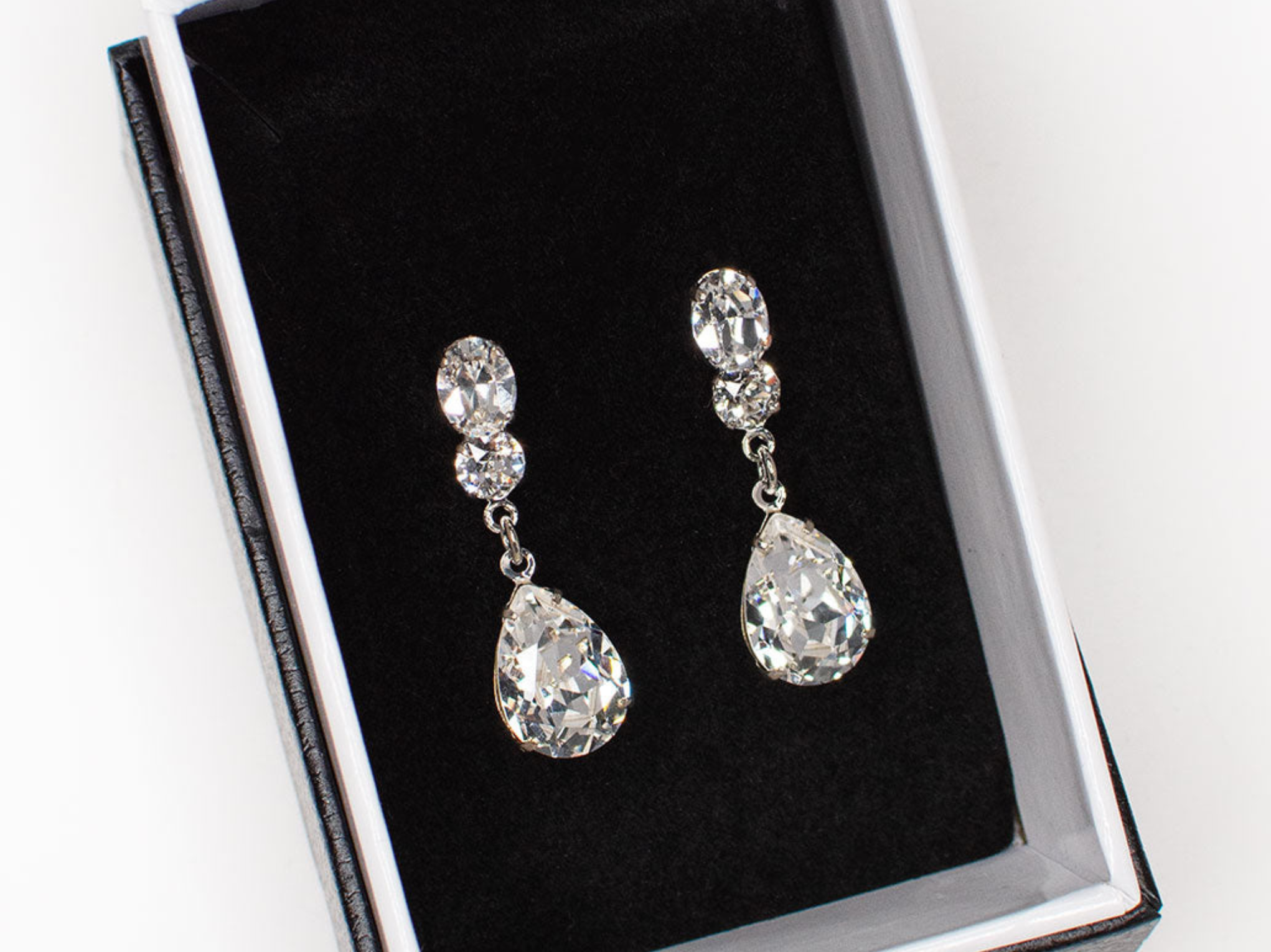 Swarovski Crystal Pear Drop Bridal Earrings for Women - Elegant Wedding Jewelry Gift for Bride, Bridesmaid, Prom, Anniversary & Special Occasions