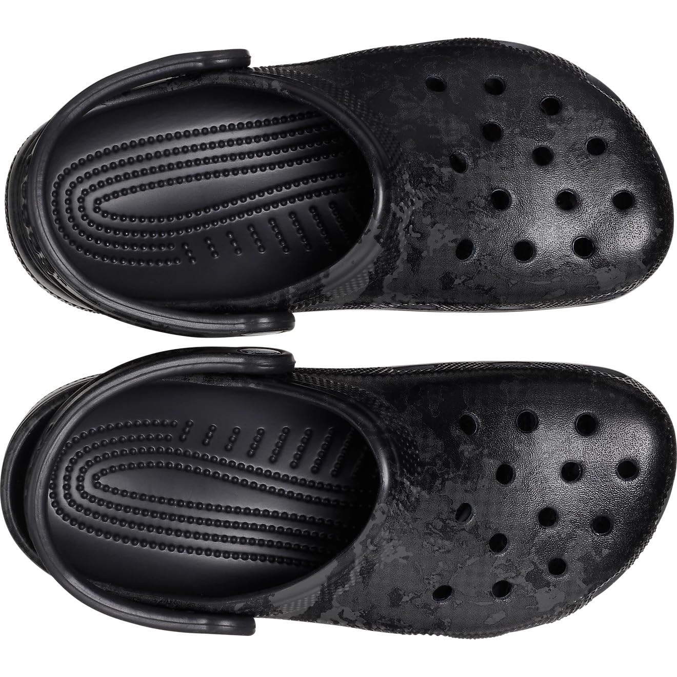 Crocs Unisex Classic Camo Clog Shoes - Black Comfort Slip-On Waterproof Sandals for Men & Women - UK Size 4/5 - Perfect for Beach, Pool, Garden & Casual Wear