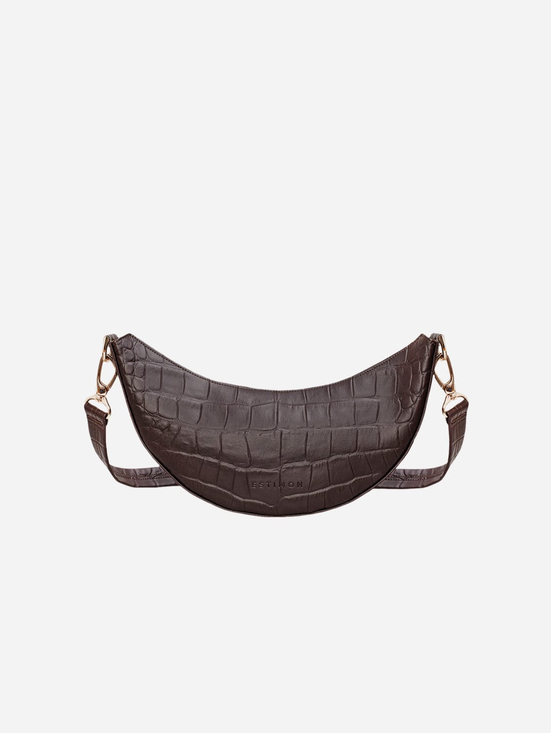 Mini Hobo Vegan Leather Shoulder Bag - Crocodile Embossed Chocolate Brown | Stylish Crossbody Purse for Women, Perfect for Work, Travel & Everyday Use