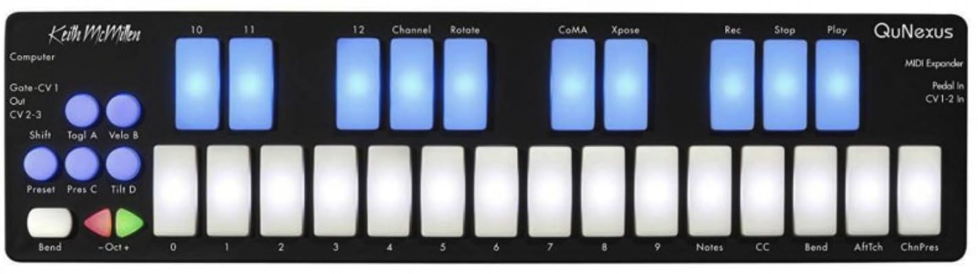 QuNexus Smart Sensor MIDI Keyboard Controller - Portable & Compact for Music Production, Live Performance, and Studio Recording