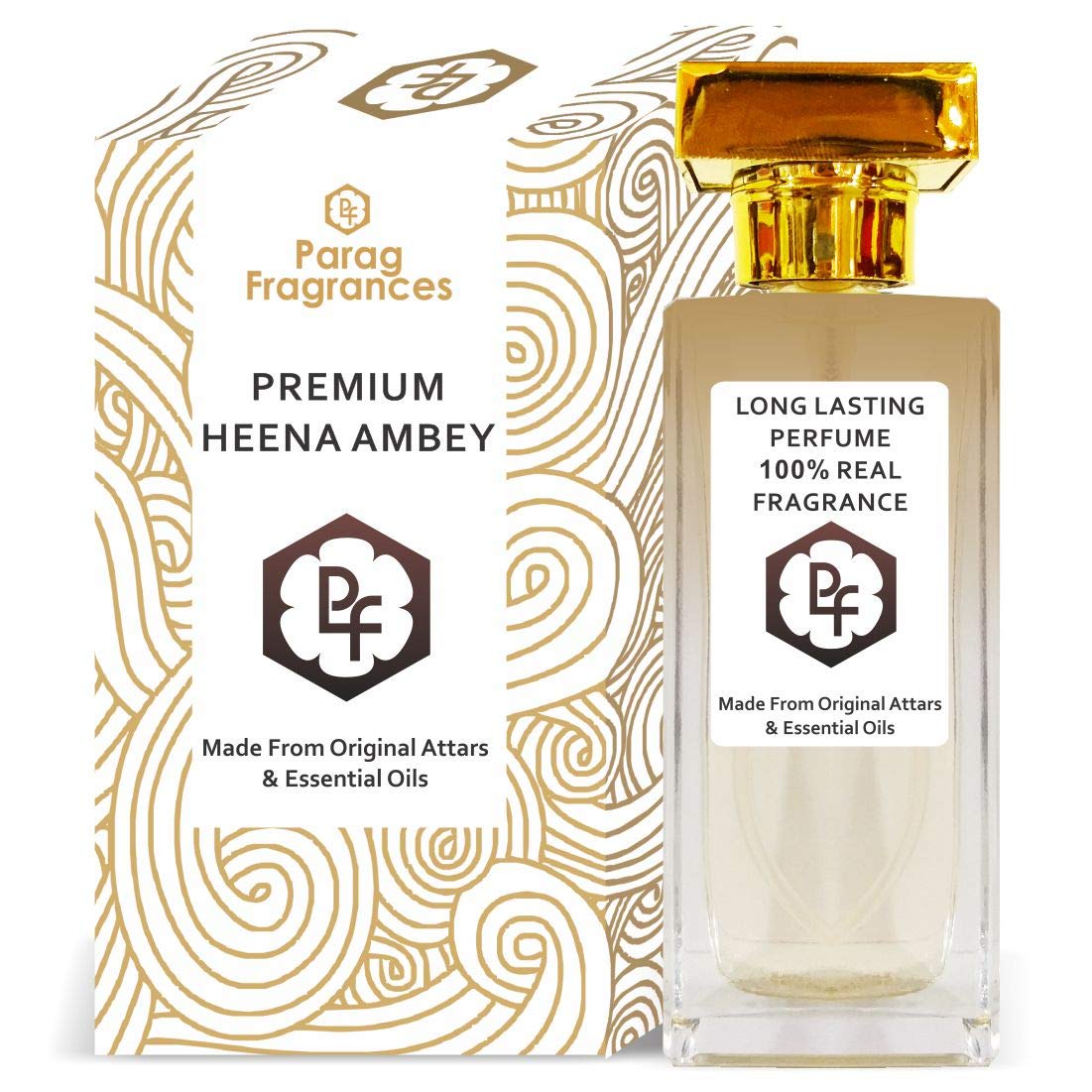 Parag Fragrances Premium Heena Ambey Eau De Perfume 60ml - Long Lasting Unisex Perfume in Imported Crystal Glass Bottle | Luxury Fragrance for Daily Wear, Special Occasions & Gifting