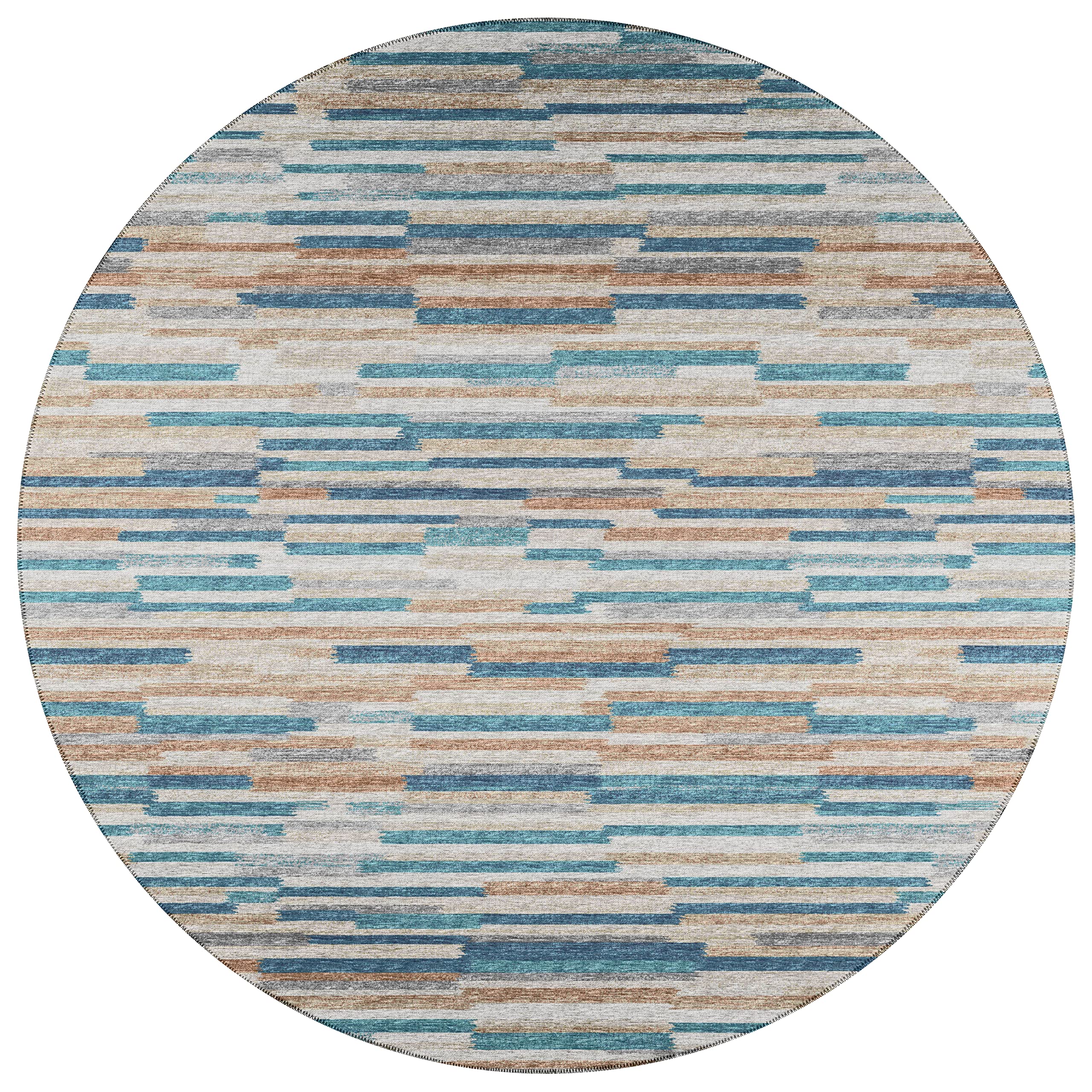 Addison Rugs Yuma AYU38 Blue 8' x 8' Square Area Rug - Soft & Durable for Living Room, Bedroom, or Office Decor