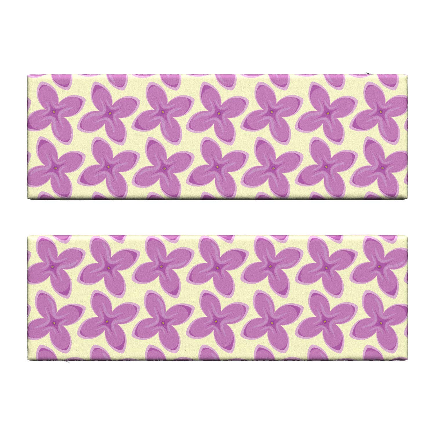 Ambesonne 2-Piece Mauve Bench Cushion Set with Floral Bouquet Design - 45