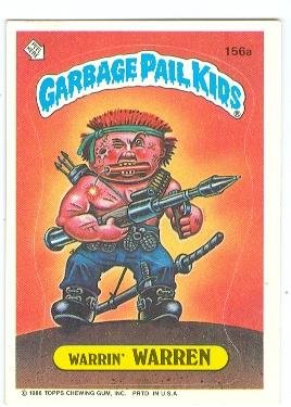 Vintage 1986 Topps Garbage Pail Kids Sticker Trading Card #156a Warrin Warren - Rare Collectible for Trading Card Enthusiasts & 80s Nostalgia Fans