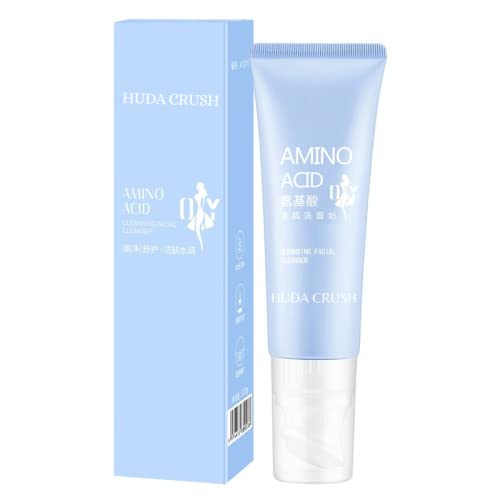 HUDA CRUSH BEAUTY Professional Amino Acid Face Wash 120ml - Deep Pore Cleanser for Oily & Acne-Prone Skin | Gentle Foaming Facial Cleanser for Men & Women | Perfect for Daily Skincare Routine & Travel