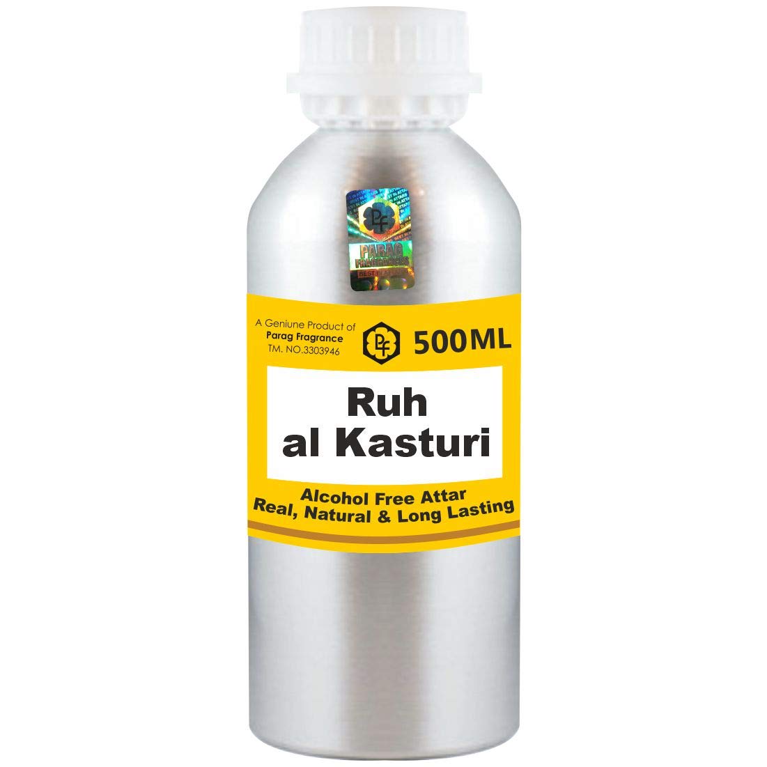 Premium Parag Fragrances Ruh al Kasturi Attar 500ml - Alcohol-Free Long Lasting Perfume Oil for Men & Women | Natural Musk Scent | Religious & Daily Use | Wholesale Pack | World's Best Itra Fragrance
