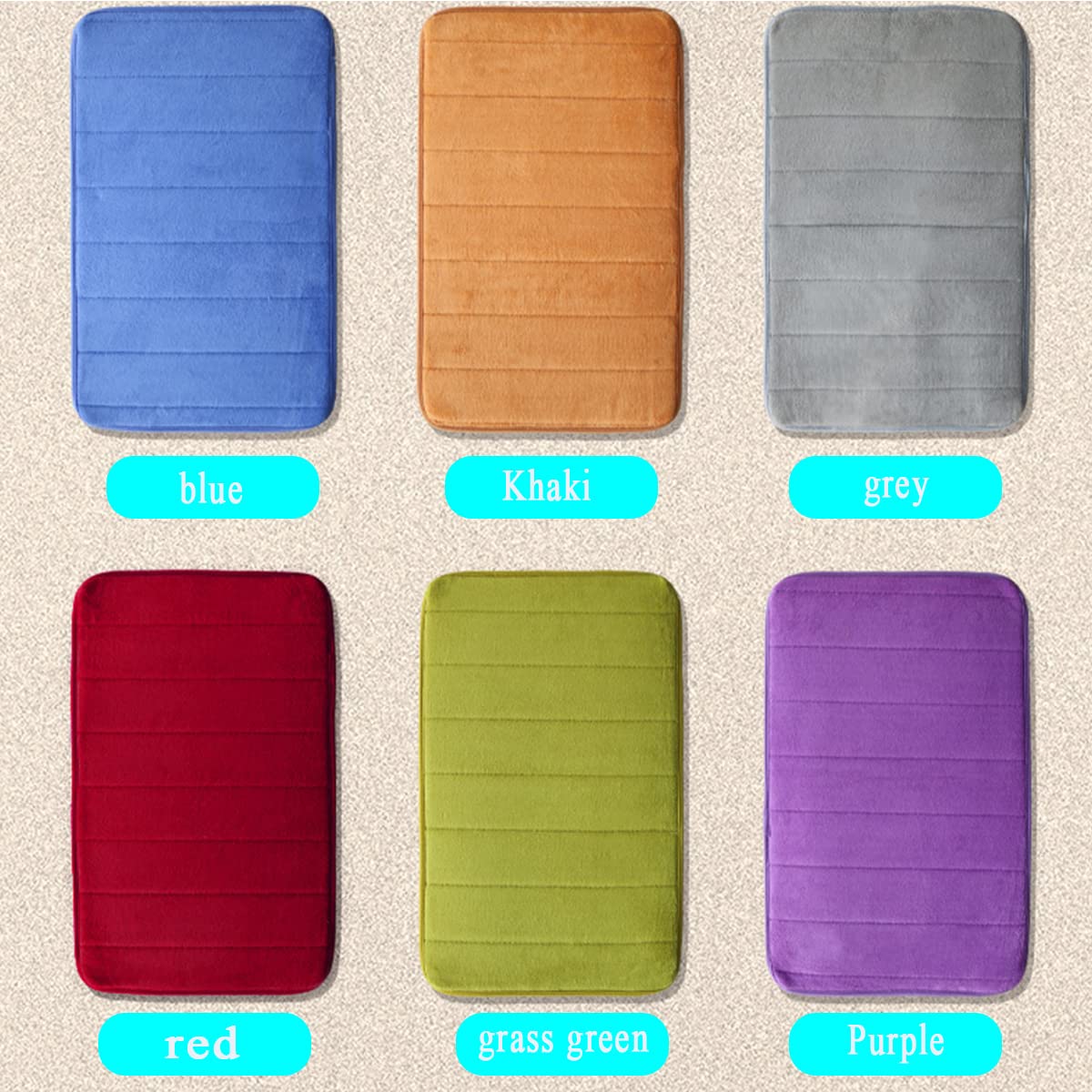 Premium Memory Foam Bath Mat - Non-Slip, Ultra Soft & Absorbent Bathroom Rug (24x36 Inches, Khaki) | Machine Washable, Quick-Drying Floor Mat for Shower, Tub & Vanity Areas