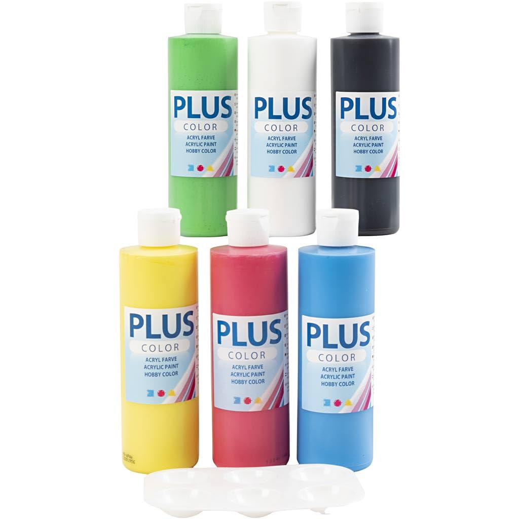 Premium Plus Color Craft Paint Set - 6 Bottles (250ml Each) for School & Art Projects - Primary Colors for Kids & Artists - Perfect for Canvas, DIY, and Classroom Activities
