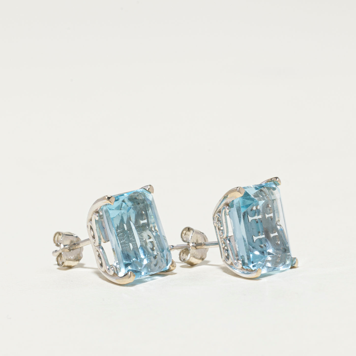 14K Blue Topaz Stud Earrings - 8.00ctw Genuine Gemstone Jewelry for Women | Perfect Gift for Birthday, Anniversary & Special Occasions