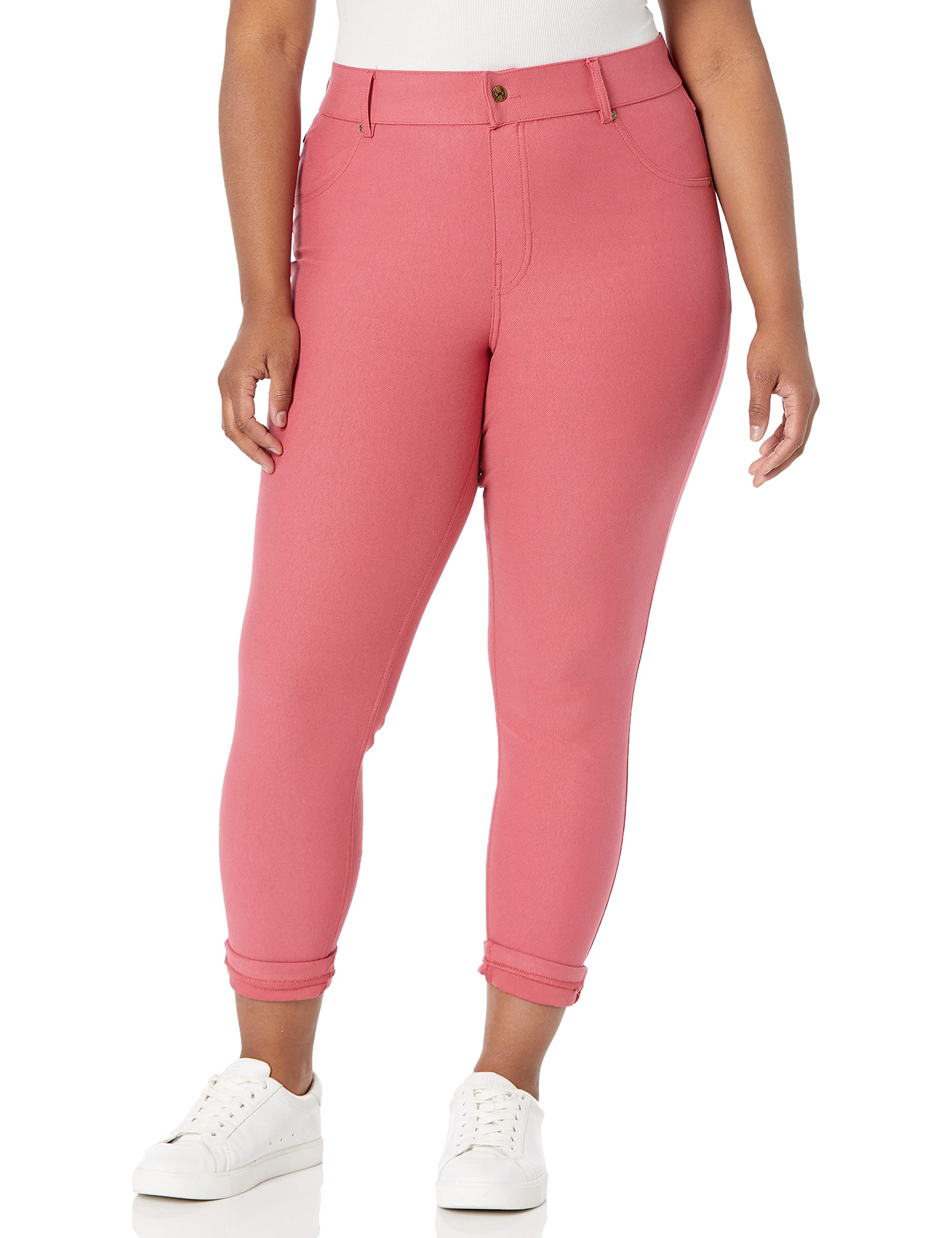 HUE Women's Essential Denim Jean Skimmer Leggings - Stretchy Comfort Fit, High Waist, Multiple Colors | Perfect for Casual Wear, Workout & Everyday Outfits
