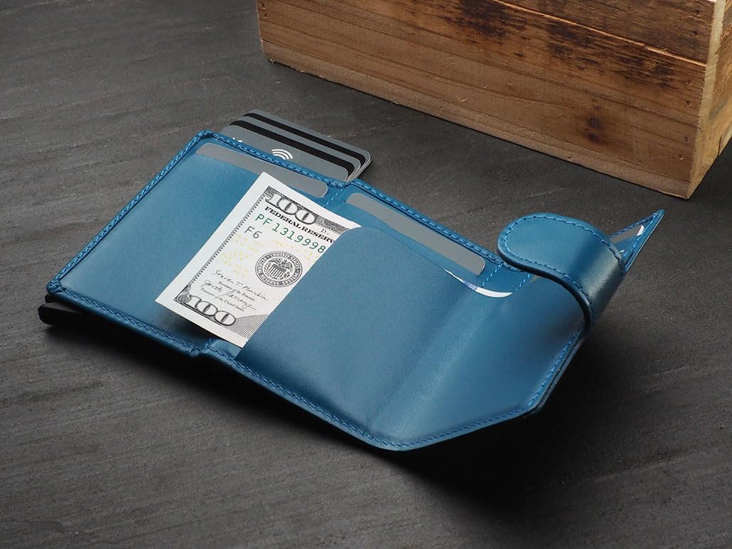Premium Italian Leather RFID Blocking Mini Wallet SOLO - Slim Credit Card Holder with 9 Card Slots & Coin Pocket for Men & Women - Perfect for Travel, Business & Everyday Use