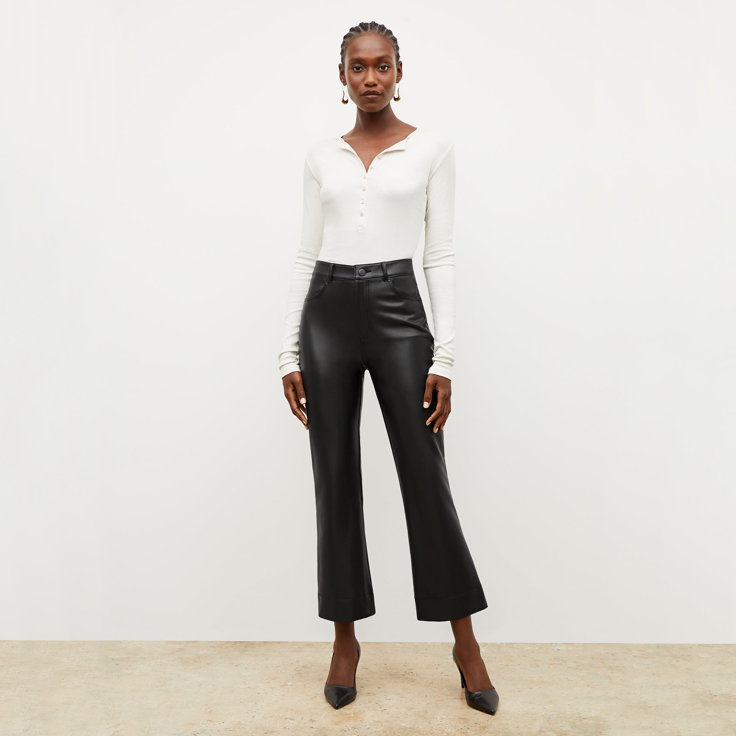 Vegan Leather Archie Pants for Women - High Waisted Faux Leather Leggings, Stretchy & Comfortable - Perfect for Casual Wear, Night Out, and Office Outfits