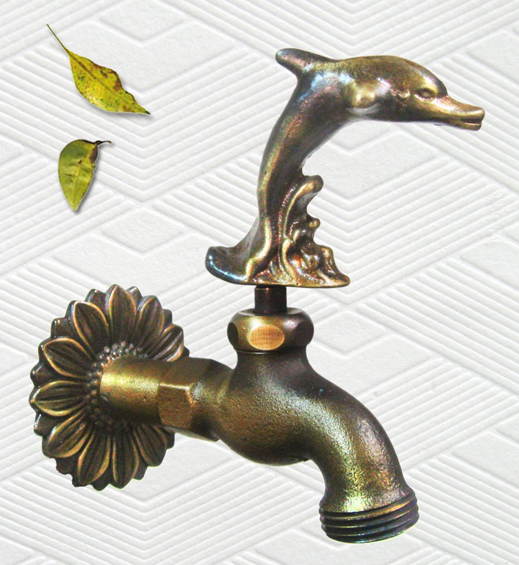 Premium Solid Brass Dolphin Faucet - Elegant Bathroom Sink Faucet with High Polish Finish - Perfect for Coastal, Nautical, or Beach-Themed Bathrooms