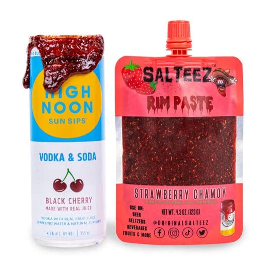 Strawberry Chamoy Rim Paste for Beers, Cocktails, Snacks - Salteez Flavor Enhancer (5 Pack) | Perfect for Margaritas, Micheladas & Party Snacks