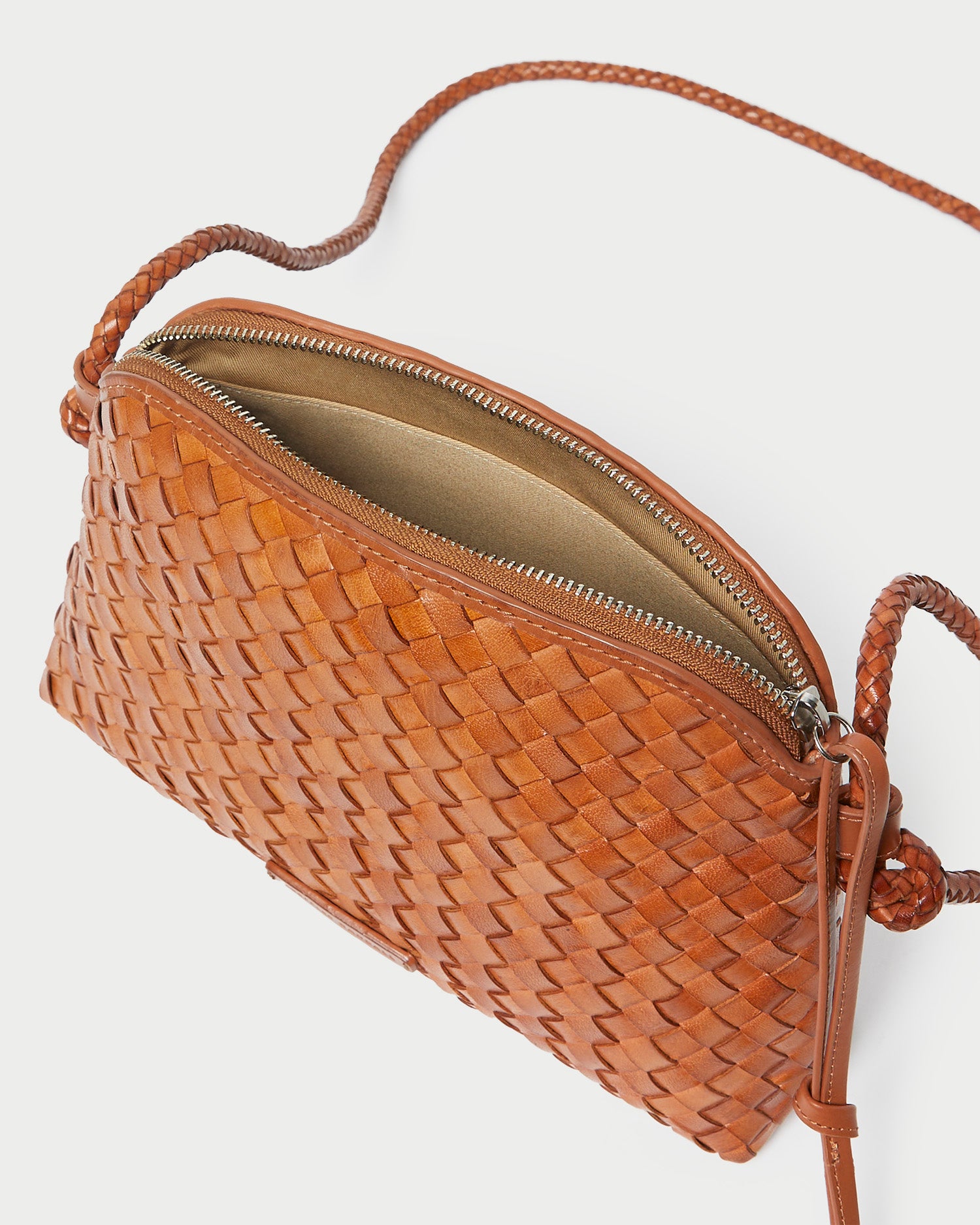 Mallory Timber Brown Woven Crossbody Bag for Women - Stylish Leather Shoulder Purse with Adjustable Strap, Perfect for Daily Use, Travel & Shopping
