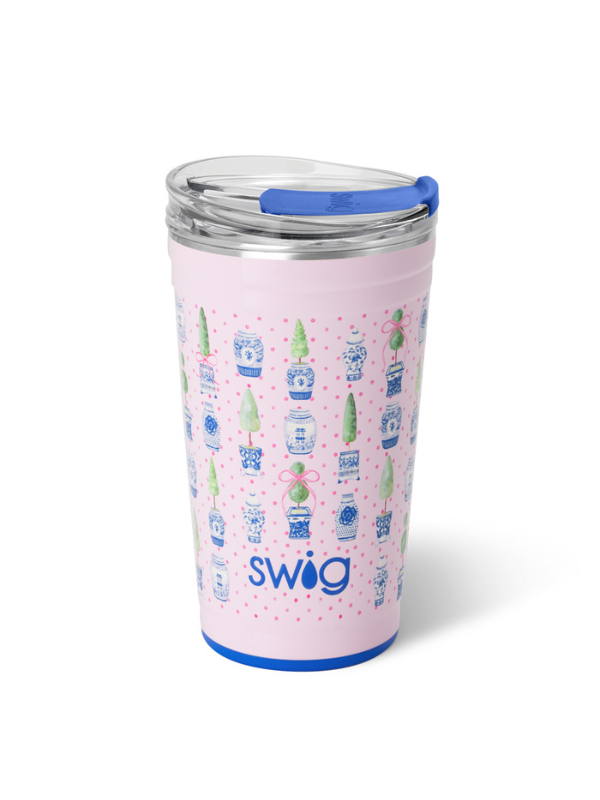 Swig Life 24oz Ginger Jars Party Cups - Reusable Plastic Tumblers for Iced Coffee, Smoothies & Cocktails | Perfect for Pool Parties, BBQs & Outdoor Gatherings